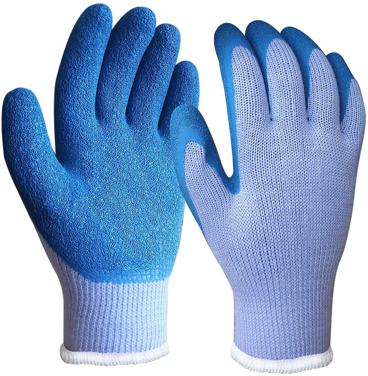 Evridwear Crinkle Latex Rubber Hand Coated Safety Work Gloves for